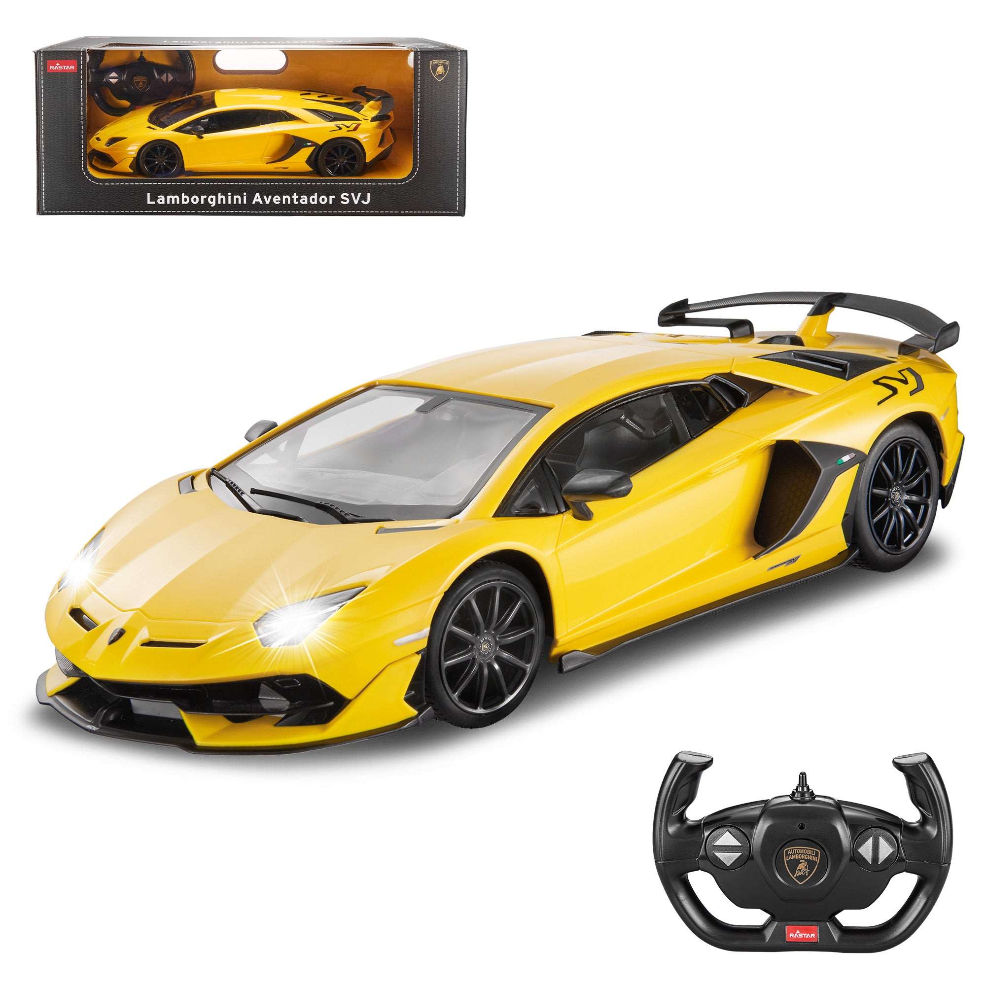 Rastar 1:14 Lamborghini Aventador SVJ Remote Control Car - Yellow - Voltz Toys