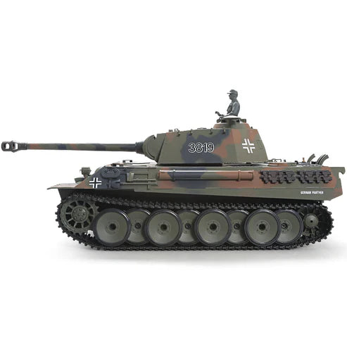 Heng Long® 1/16 RC Battle Tank Panther V – Upgrade Edition – Metal Gearbox, Infrared Battle & Real Sound Effects