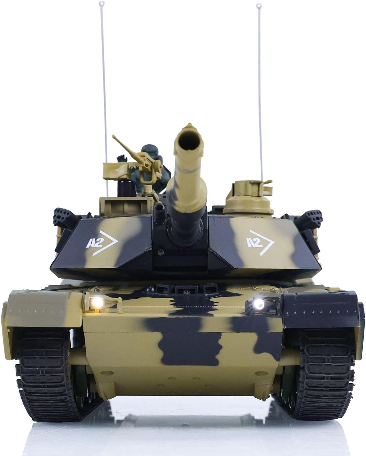 Heng Long® 1/24 RC Battle Tank Abrams M1A2 – Professional Edition – 320° Rotating Turret, Infrared Battle, BB Shooting & Real Sound