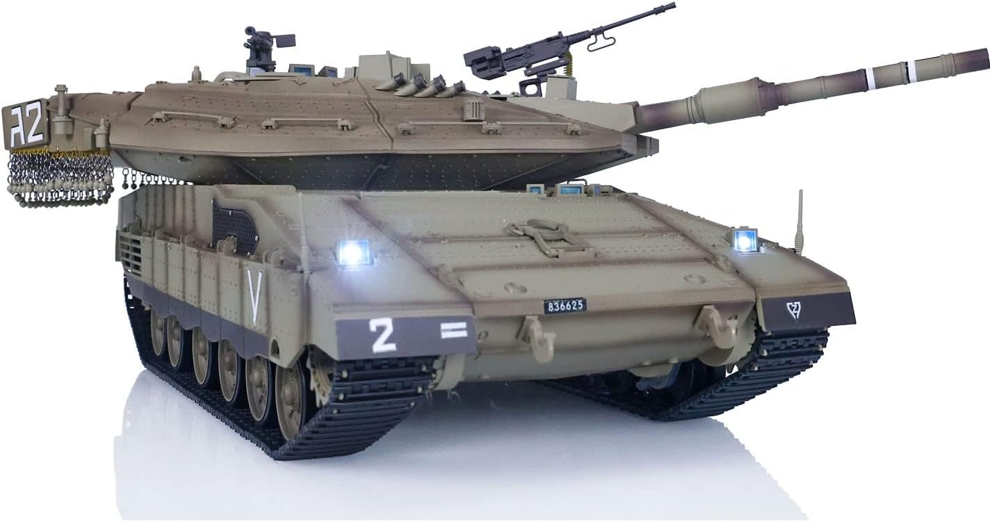 Heng Long® 1/16 RC Battle Tank Merkava MK IV – Upgrade Edition – Metal Gearbox, Infrared Battle, Real Sound & BB Shooting