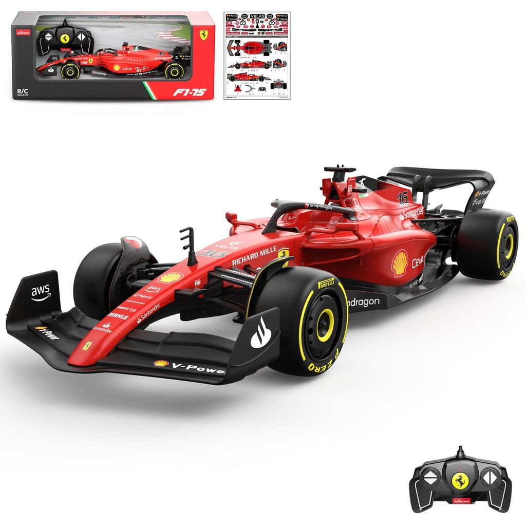 Ferrari F1 75 RC Car 1/18 Scale Licensed Remote Control Toy Car, Official F1 Merchandise by Rastar