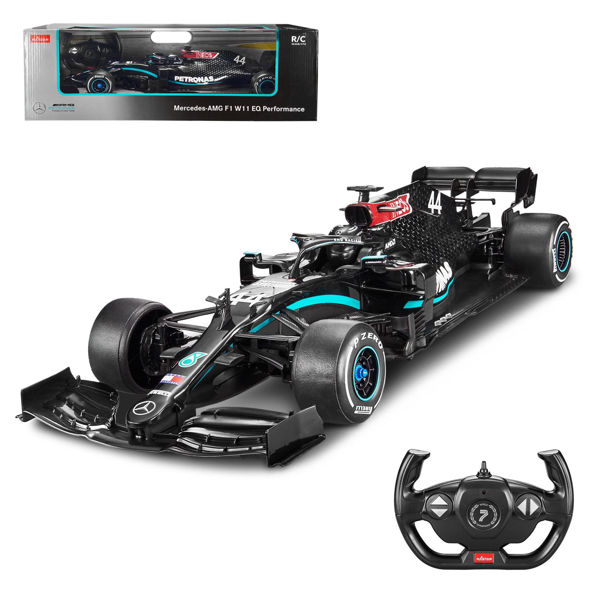 Mercedes-Benz F1 W11 EQ Performance 1/12 Scale Licensed Remote Control Toy Car, Official F1 Merchandise by Rastar