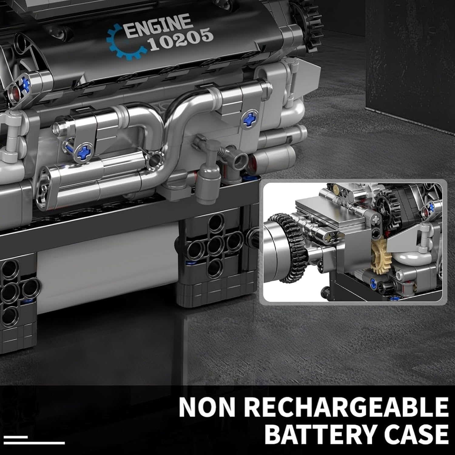 Mould King V12 Engine Building Blocks Luxury Car Engine Model kit 12-Cylinder Engine Building Engineering Toys for Adults (733+PCS)