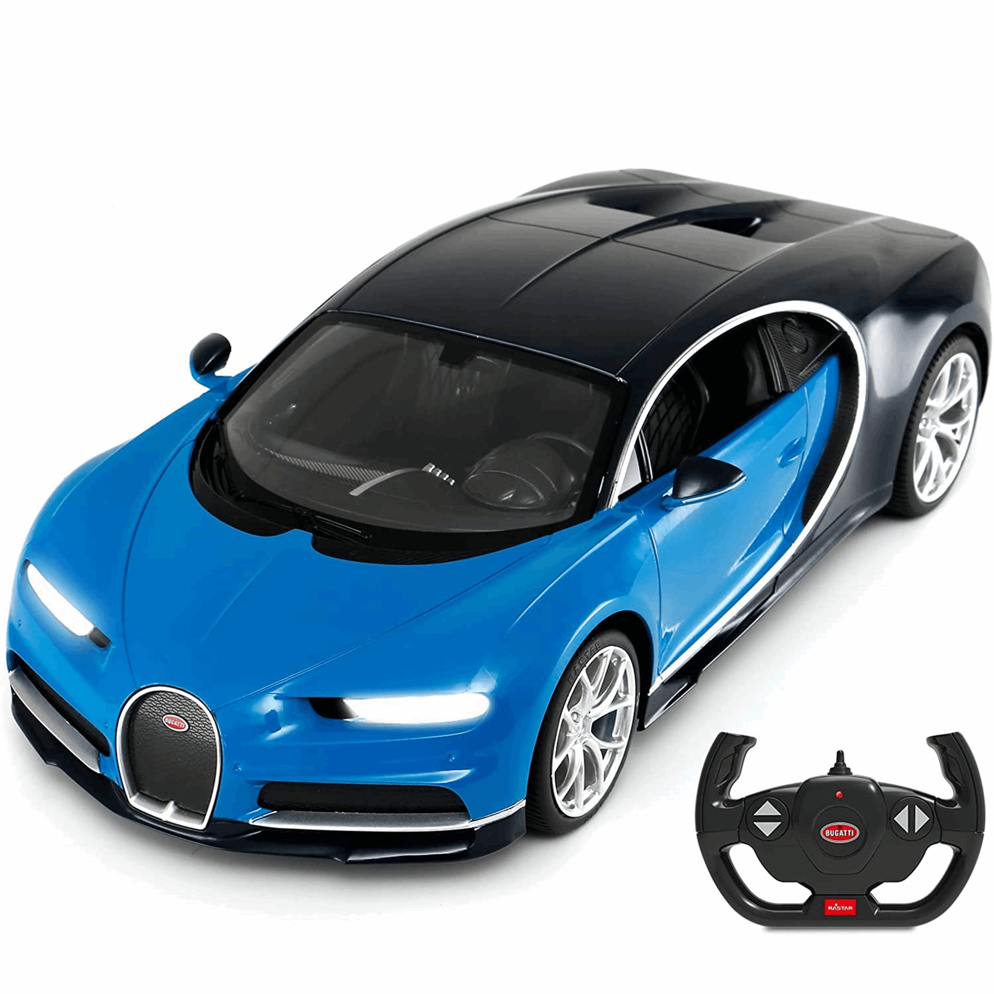 Bugatti Chiron RC Car 1/14 Scale Licensed Remote Control Toy Car with Working Lights by Rastar