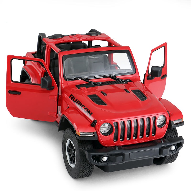 Jeep Wrangler Off-Road RC Car 1/14 Scale Licensed Remote Control Toy Car with Open Doors and Working Lights by Rastar
