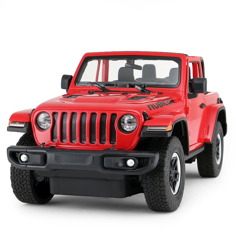 Jeep Wrangler Off-Road RC Car 1/14 Scale Licensed Remote Control Toy Car with Open Doors and Working Lights by Rastar