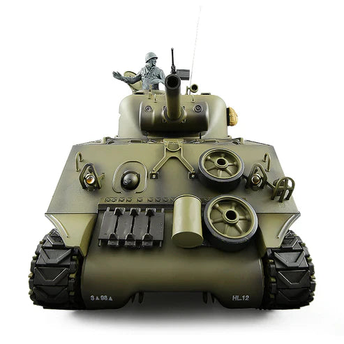 Heng Long® 1/16 RC Battle Tank M4A3 Sherman – Upgrade Edition – Metal Gearbox, 340° Rotating Turret & Infrared Battle