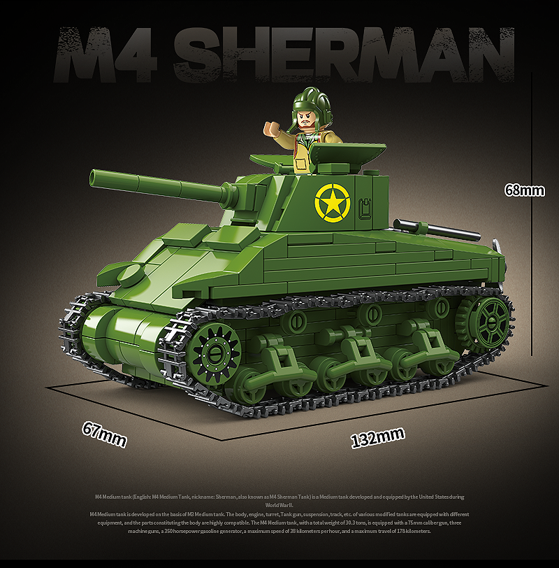 M4 Sherman Tank - 480Pcs