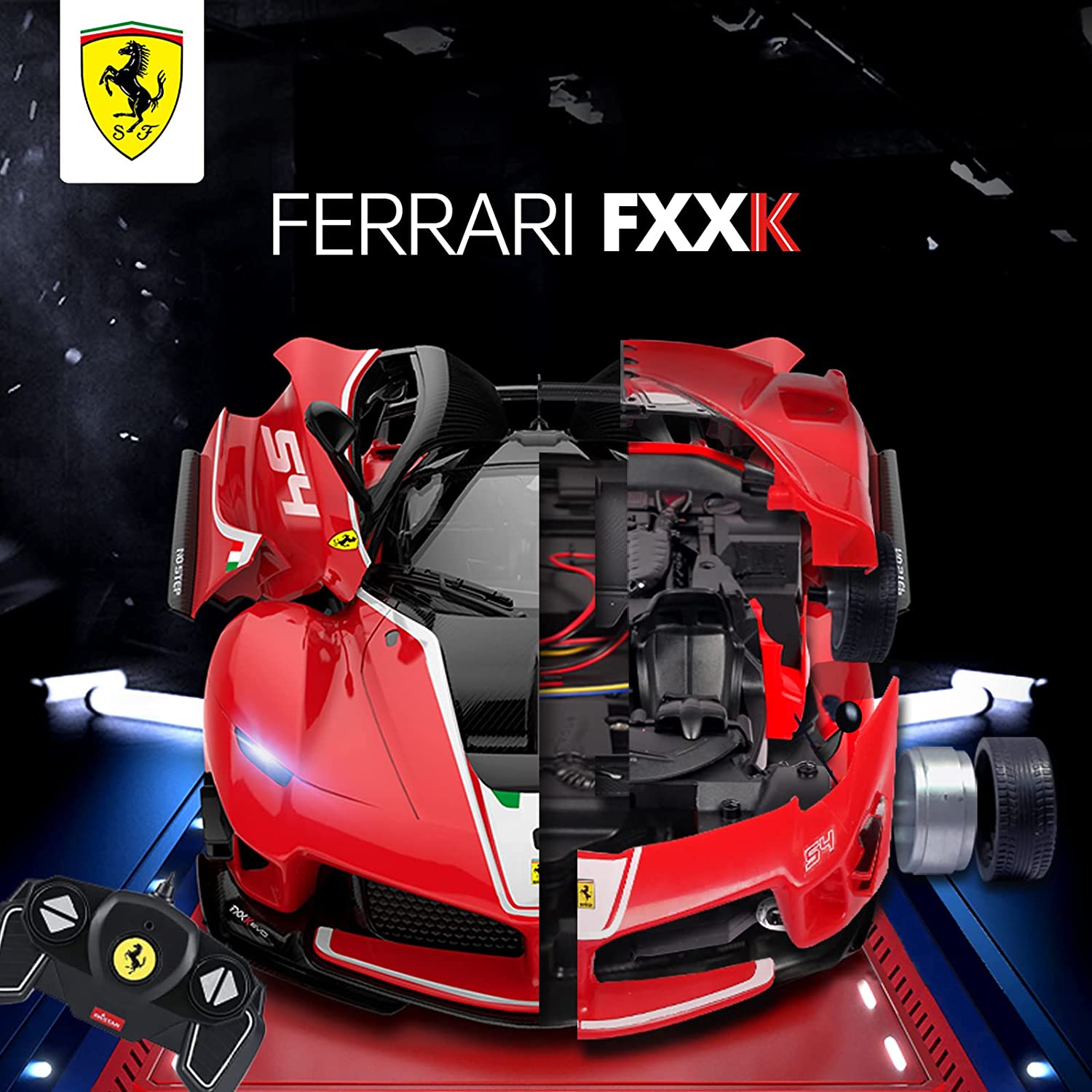 【BUILDING KIT】Rastar 1/18 Ferrari FXX-K EVO DIY Building Kit with Remote Control, 92pcs - Voltz Toys