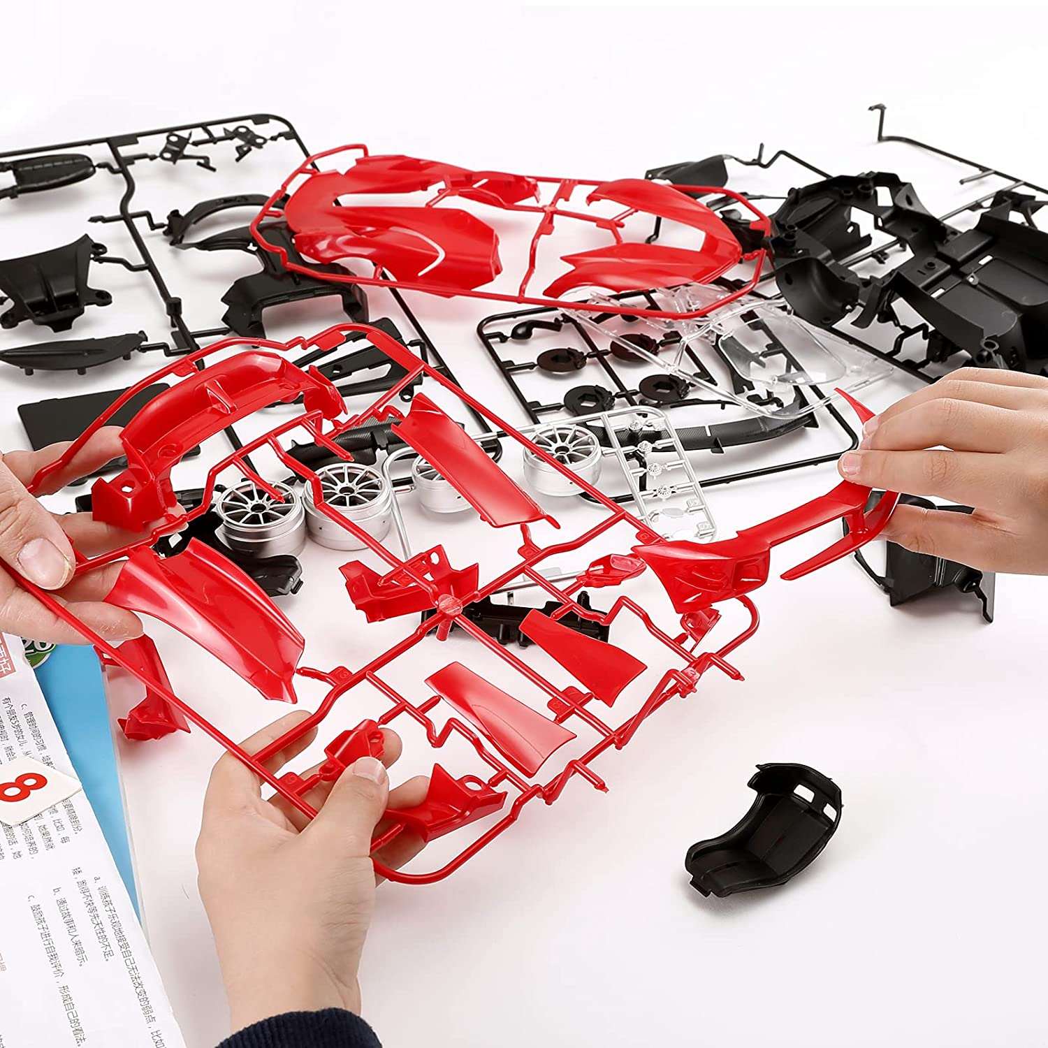 【BUILDING KIT】Rastar 1/18 Ferrari FXX-K EVO DIY Building Kit with Remote Control, 92pcs - Voltz Toys