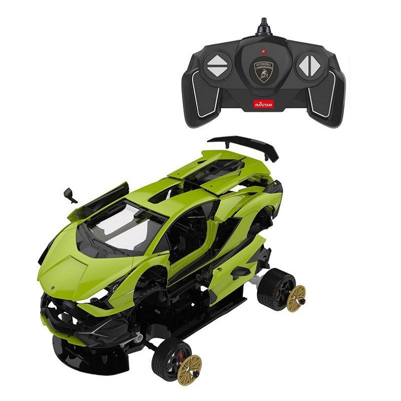 Lamborghini Sian 1/18 Scale DIY Building Kit Licensed with Remote Control and Customization Stickers by Rastar, 72pcs