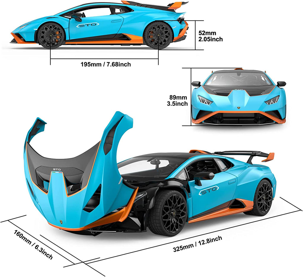 Lamborghini Huracan STO RC Car 1/14 Scale Licensed Remote Control Toy Car with Open Doors and Working Lights by Rastar