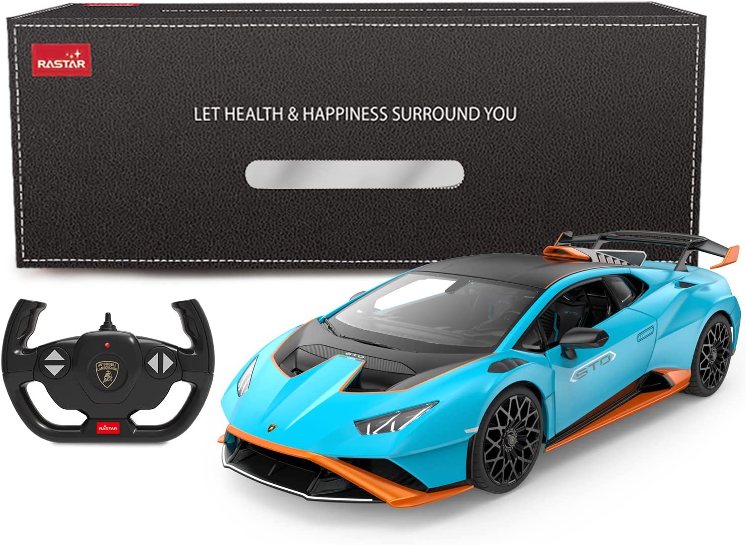 Lamborghini Huracan STO RC Car 1/14 Scale Licensed Remote Control Toy Car with Open Doors and Working Lights by Rastar