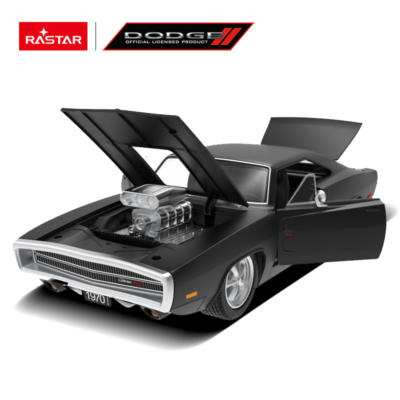 Dodge Charger R/T with Engine RC Car 1/16 Licensed Remote Control Toy Car with Open Doors and Working Lights by Rastar, Fast & Furious