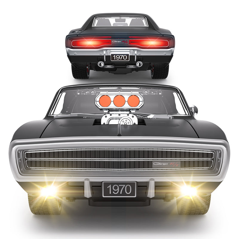 Dodge Charger R/T with Engine RC Car 1/16 Licensed Remote Control Toy Car with Open Doors and Working Lights by Rastar, Fast & Furious