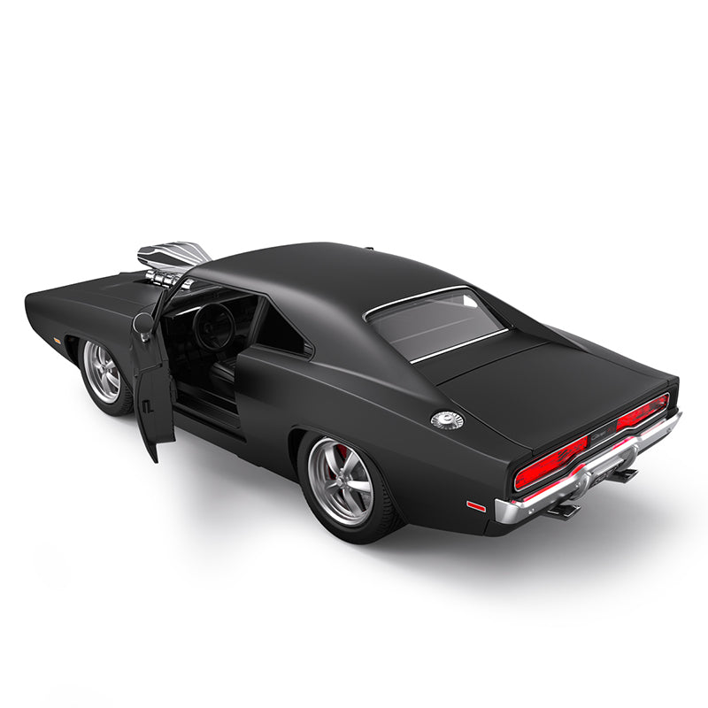 Dodge Charger R/T with Engine RC Car 1/16 Licensed Remote Control Toy Car with Open Doors and Working Lights by Rastar, Fast & Furious