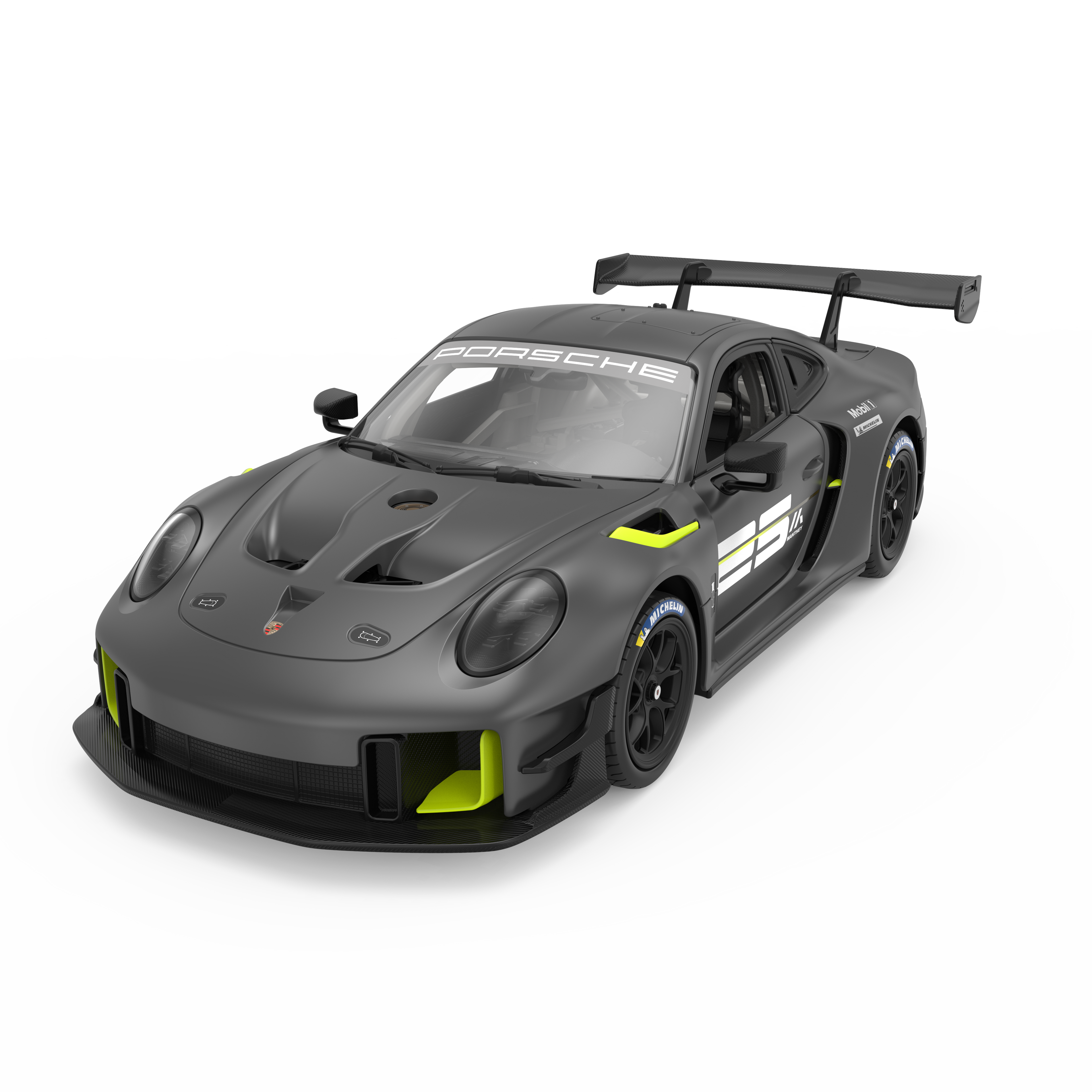 Porsche 911 GT2 RS Clubsport 25 1/18 Scale DIY Building Kit Licensed with Remote Control and Customization Stickers by Rastar, 68pcs