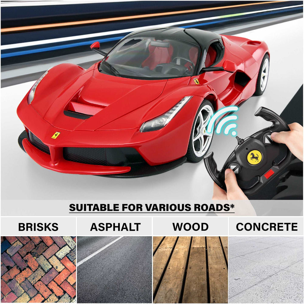 Ferrari LaFerrari RC Car 1/14 Scale Licensed Remote Control Toy Car with Open Butterfly Doors and Working Lights by Rastar