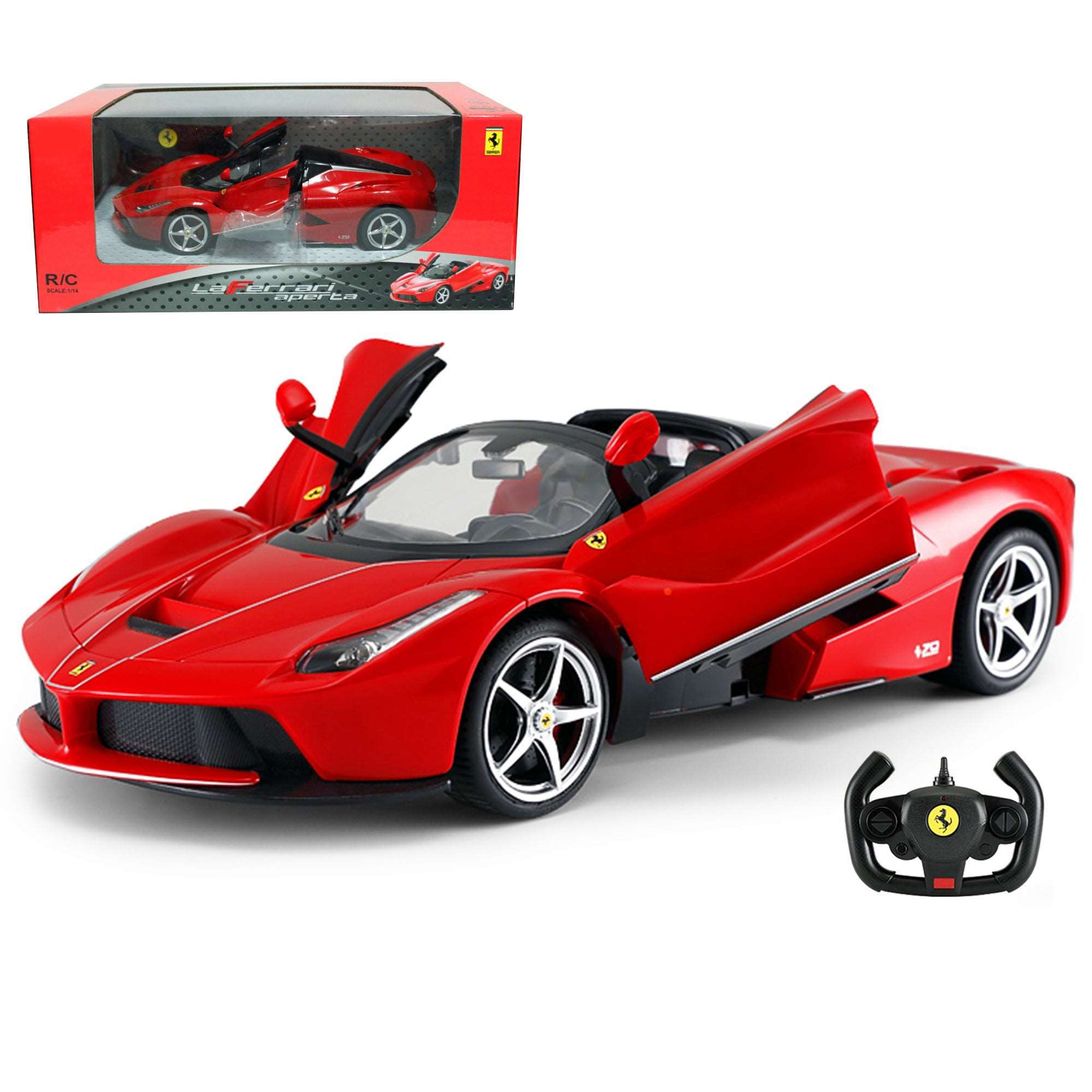 Ferrari LaFerrari Aperta RC Car 1/14 Scale Licensed Remote Control Toy Car with Drift Function, Open Doors and Working Lights by Rastar
