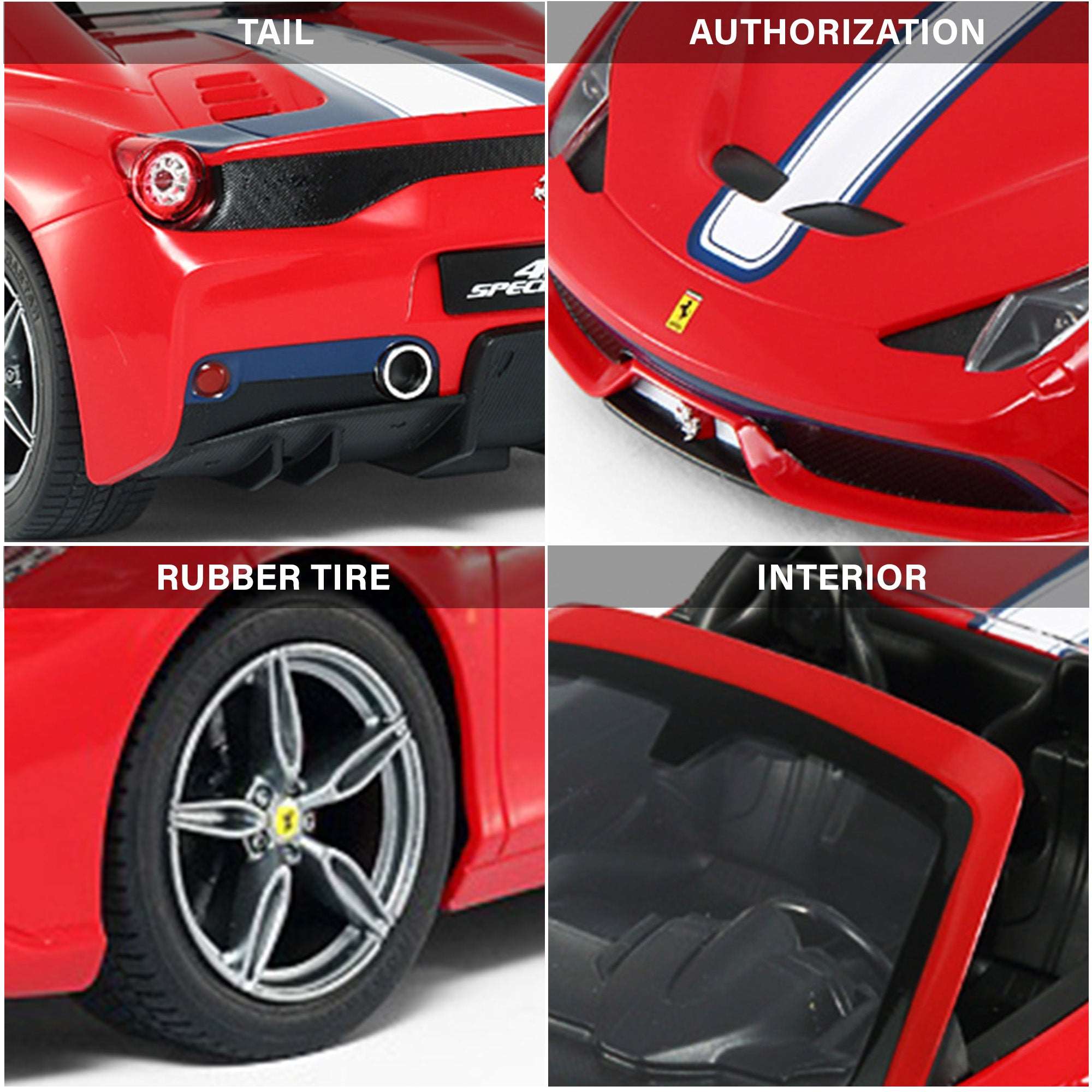 Ferrari 458 Speciale A Convertible RC Car 1/14 Scale Licensed Remote Control Toy Car with Working Lights by Rastar