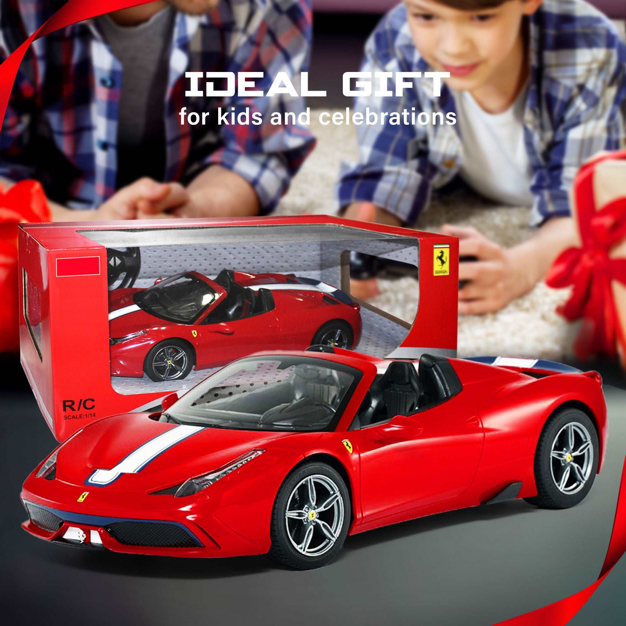 Ferrari 458 Speciale A Convertible RC Car 1/14 Scale Licensed Remote Control Toy Car with Working Lights by Rastar