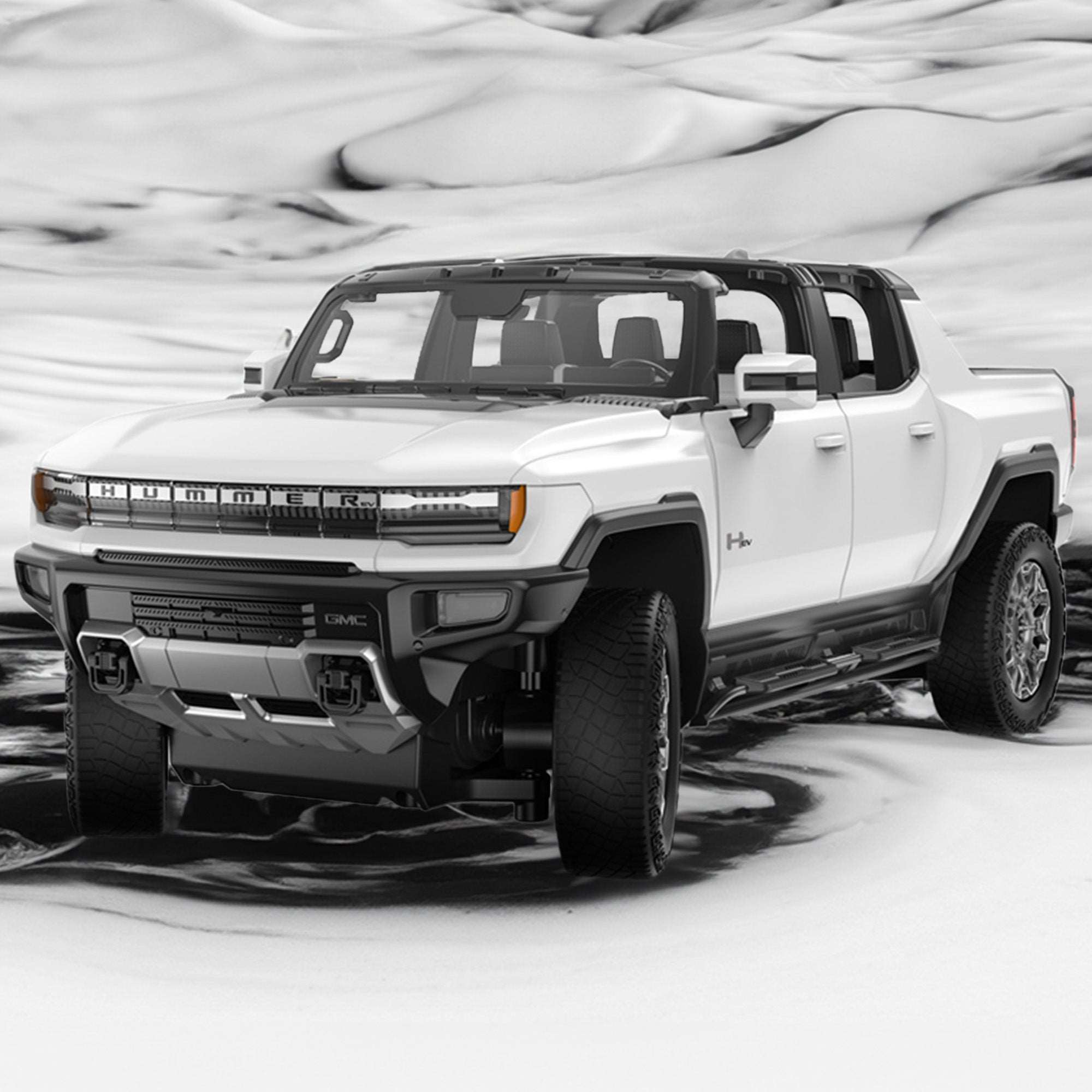 GMC Hummer EV RC Car 1/16 Scale Licensed Remote Control Toy Car with Open Doors, Working Lights, Phone Holder and Crab Walking Mode by Rastar