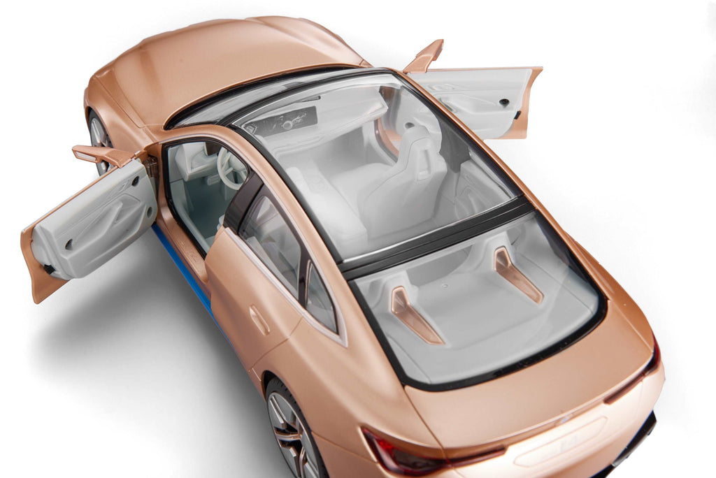 BMW i4 RC Car 1/14 Scale Licensed Remote Control Toy Car with Open Doors and Working Interior Lights by Rastar