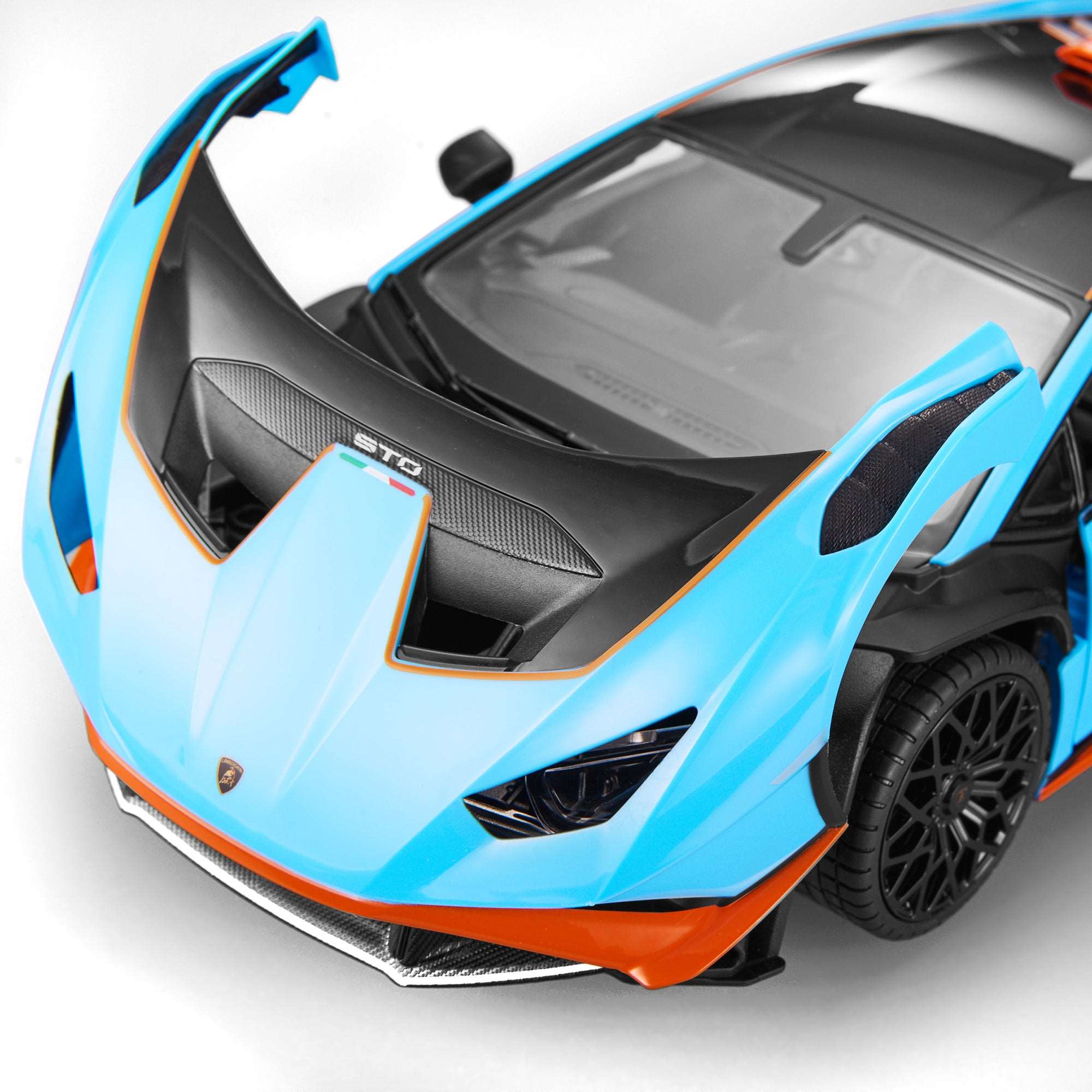 Lamborghini Huracan STO RC Car 1/14 Scale Licensed Remote Control Toy Car with Open Doors and Working Lights by Rastar