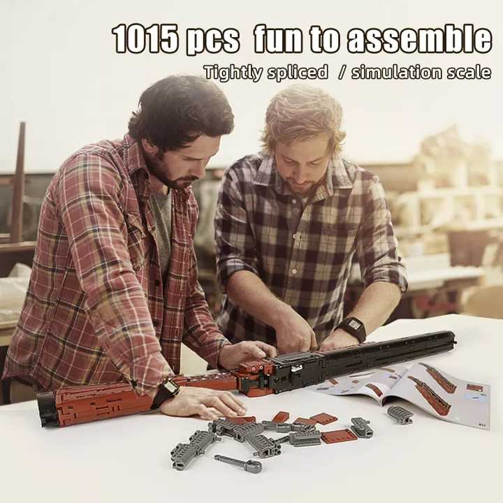 Educational building toy for kids – Mould King Double Barrel Shotgun model, 1015 pieces for hands-on learning and creativity.
