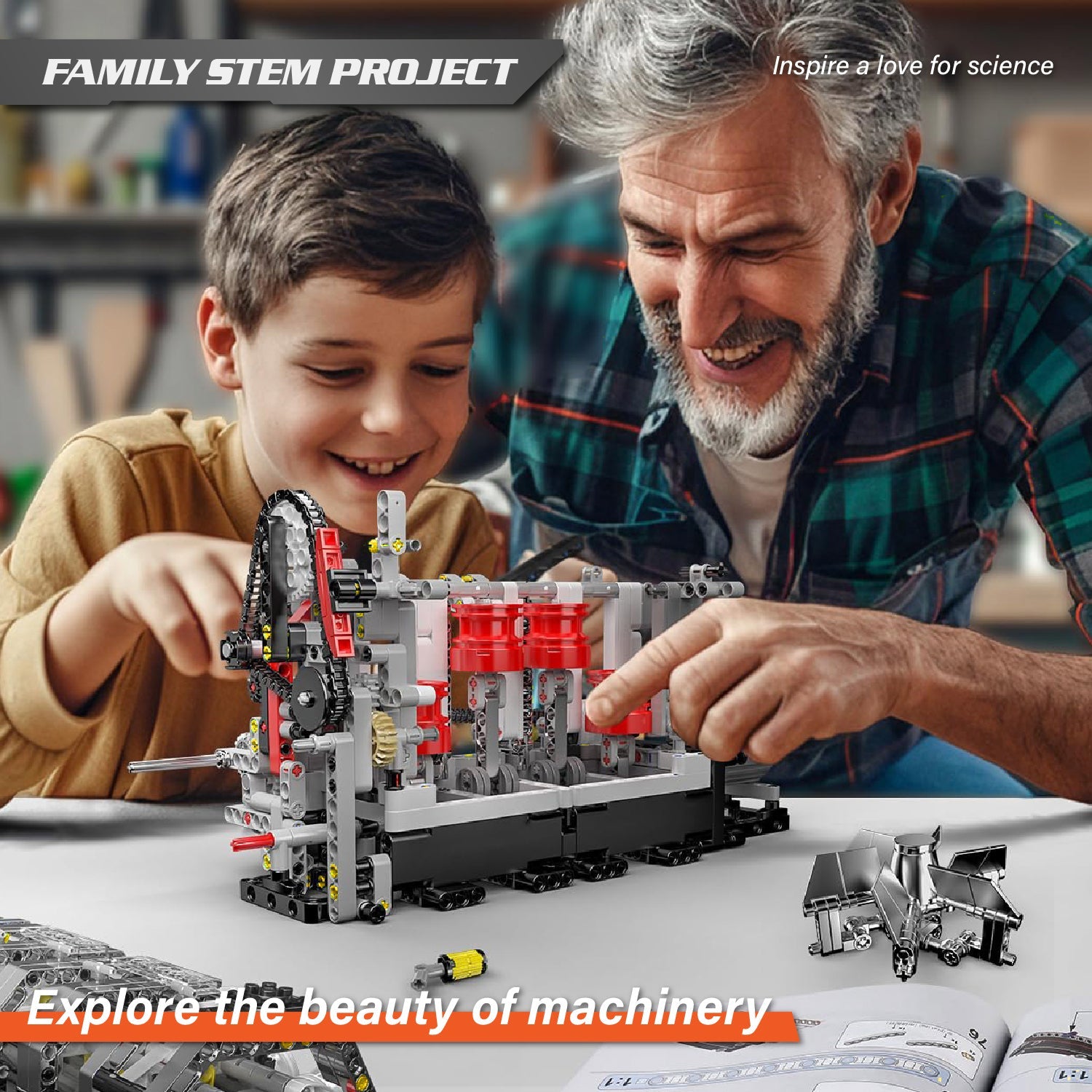 Mould King L4 Casoline Engine Building Blocks Kit - 1787Pcs