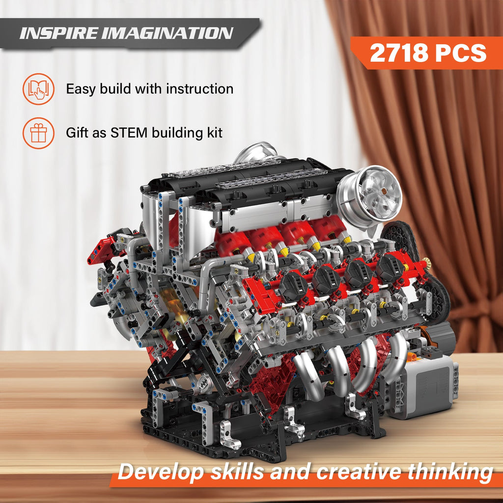 Mould King F488 3.9L V8 Engine - 2718Pcs