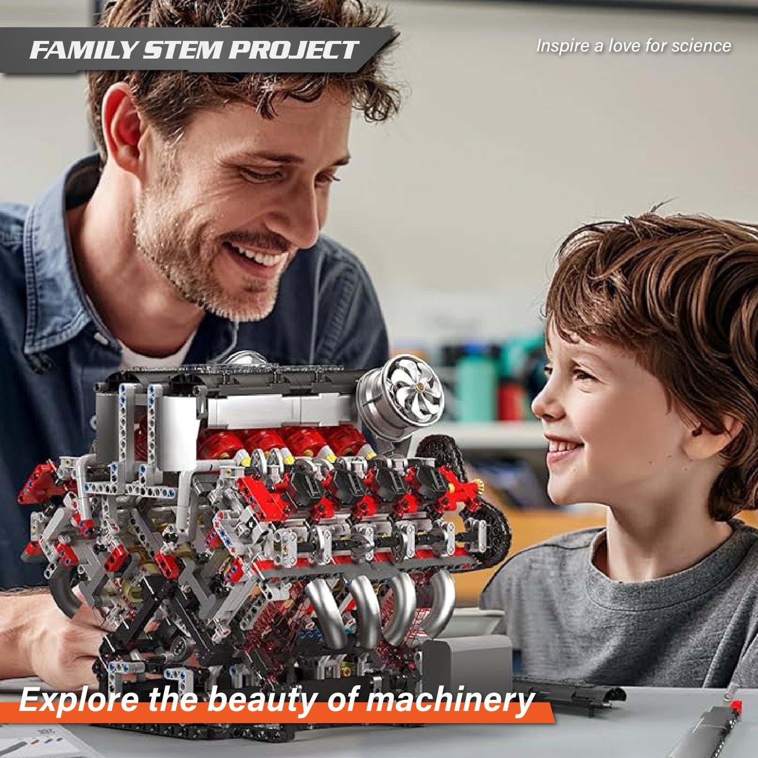 Mould King F488 3.9L V8 Engine - 2718Pcs