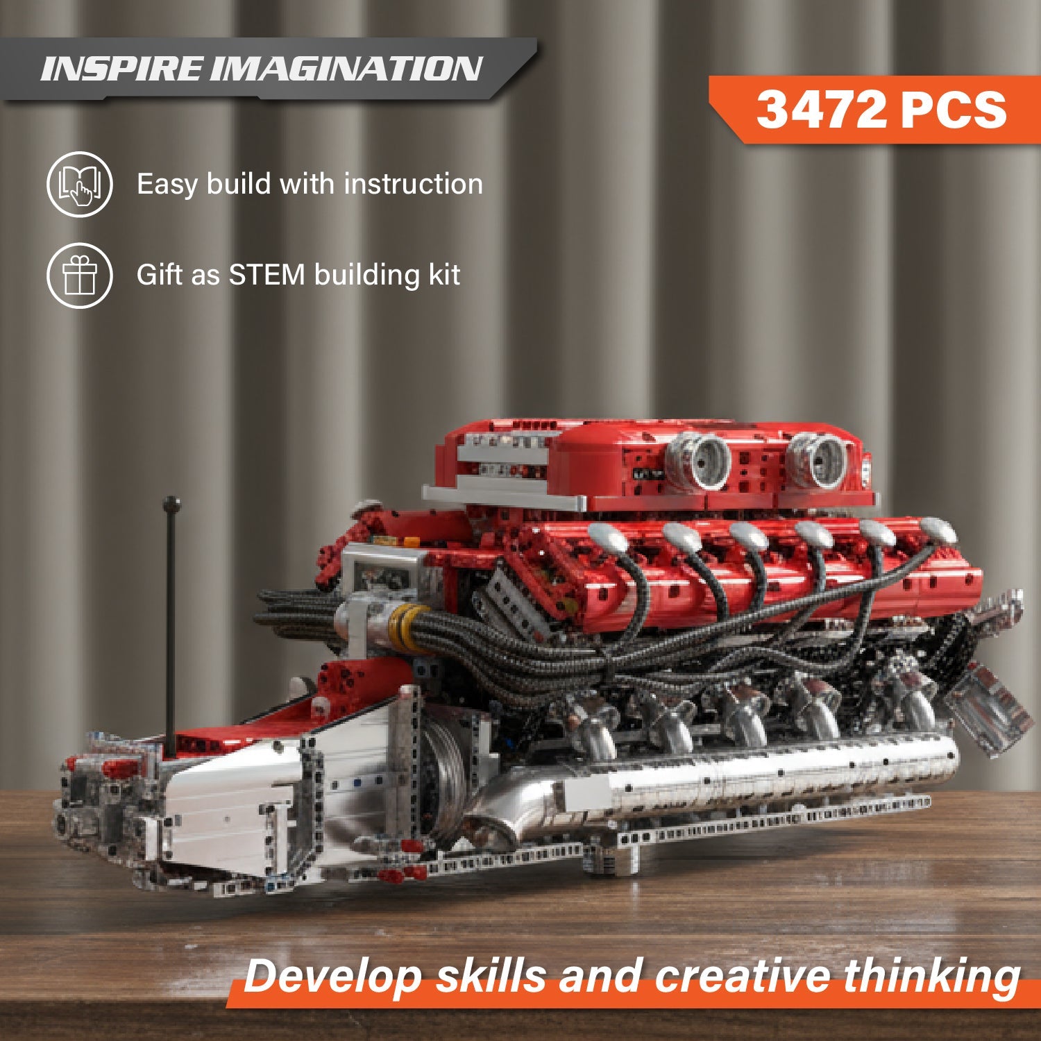 Mould King Lambo V12 Engine Building Sets - (3472 Pieces)