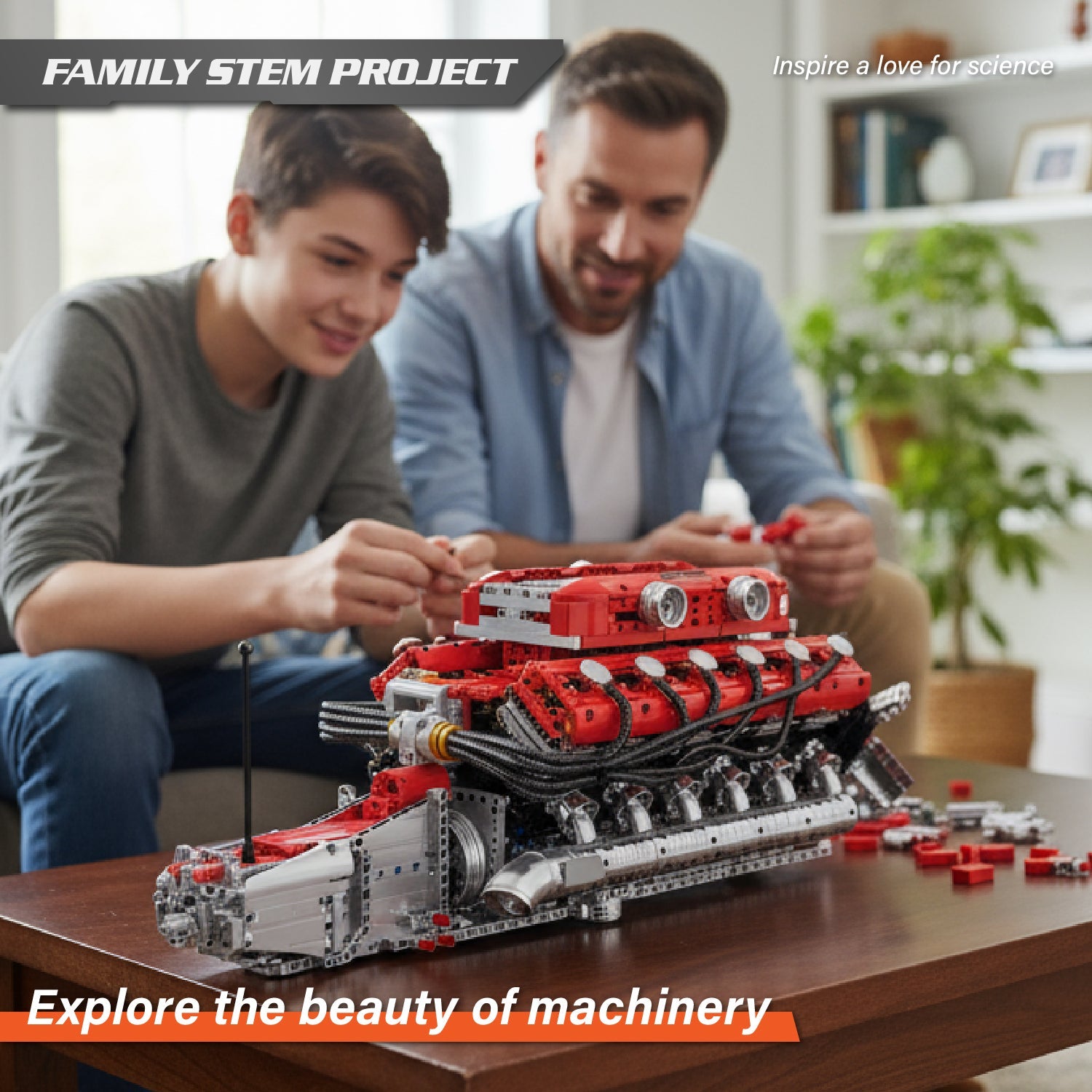 Mould King Lambo V12 Engine Building Sets - (3472 Pieces)