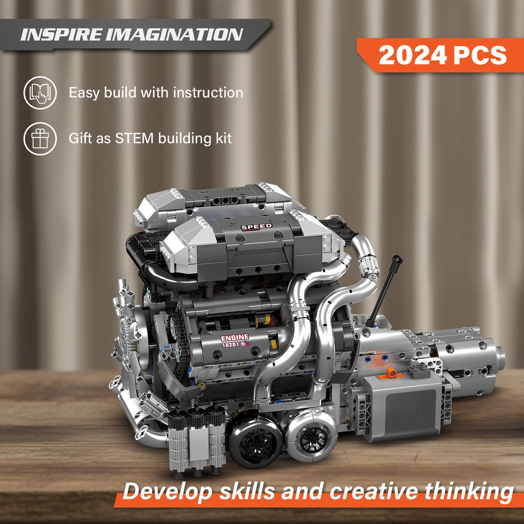 Mould King 8.0L W16 Quad Turbo Engine - 2024Pcs