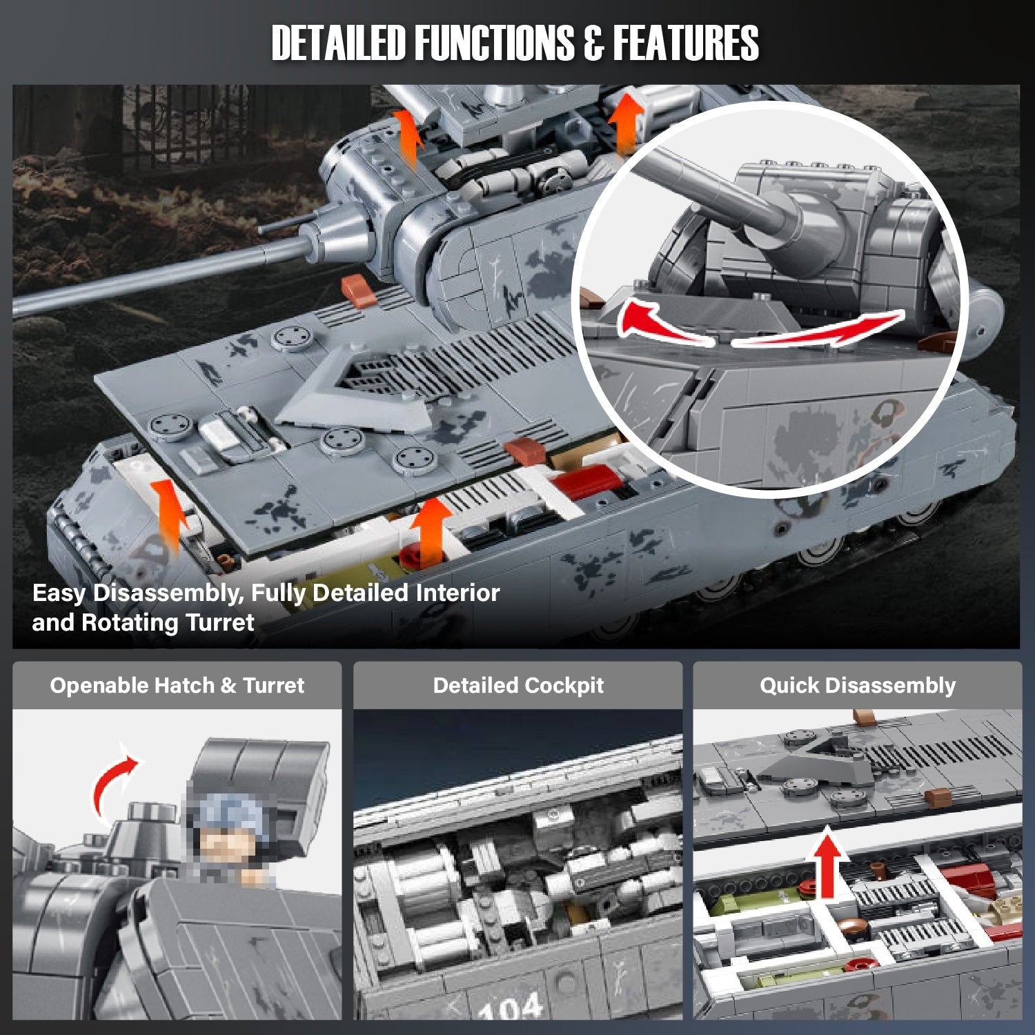 Panlos 628009 Panzer VIII Maus Tank Brick