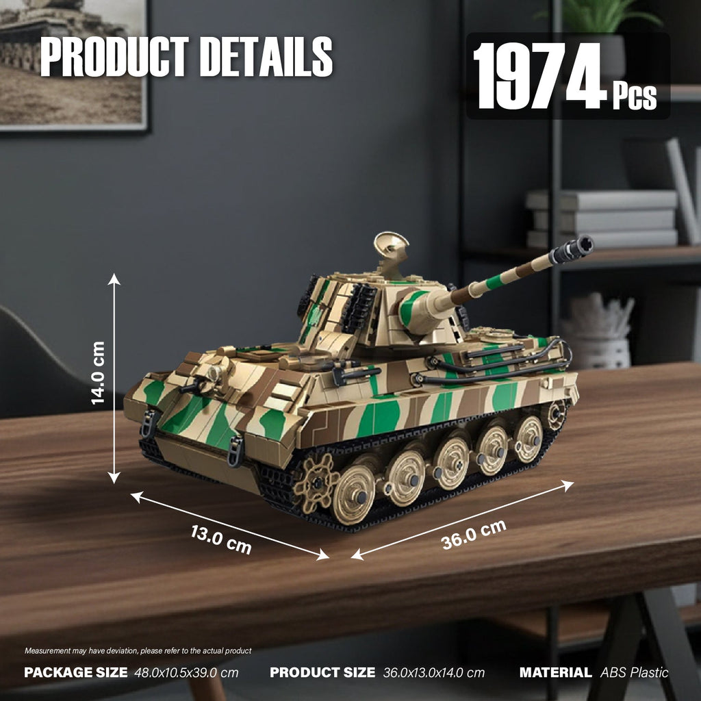 Panlos 632016 WWII King Tiger German Heavy Tank Brick