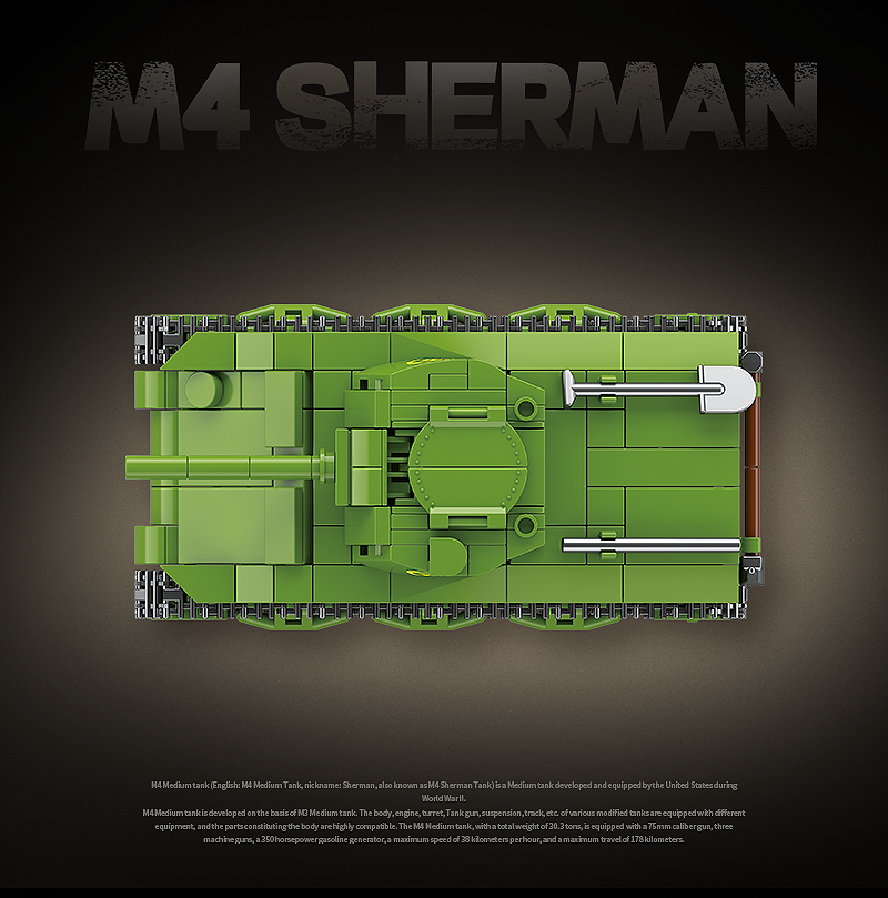 M4 Sherman Tank - 480Pcs