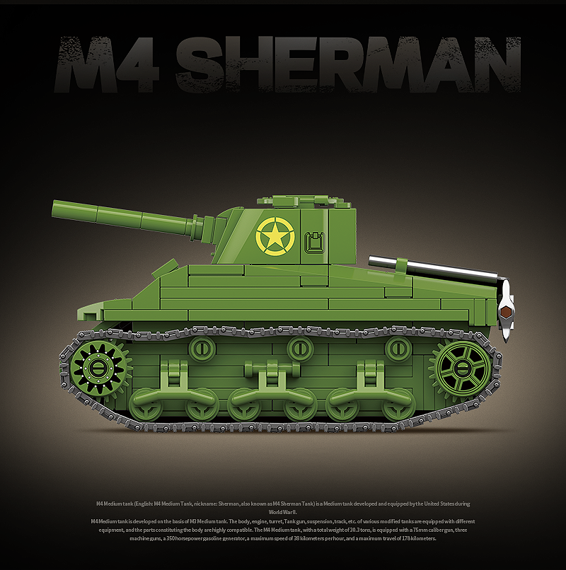 M4 Sherman Tank - 480Pcs