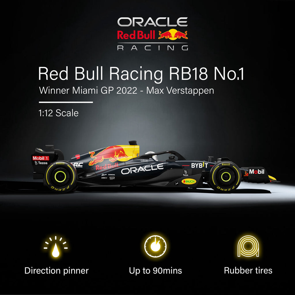 Oracle Red Bull Racing RB18 RC Car 1/12 Scale Licensed Remote Control Toy Car, Official F1 Merchandise by Rastar