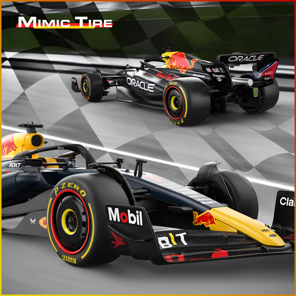 Red Bull F1 RB19 1/16 Scale DIY Building Kit Licensed with Remote Control and Customization Stickers by Rastar, 55pcs